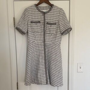 Fit & Flare Plaid Black and White Dress